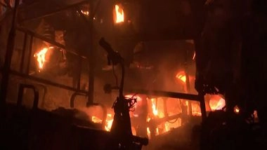 India News | UP: Several Vehicles Gutted in Fire at Hayat Nagar Police Station in Sambhal