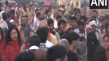 India News | Uttar Pradesh: Devotees Flock to Ram Janmabhoomi Temple on Ram Navami; Drone Surveillance Deployed