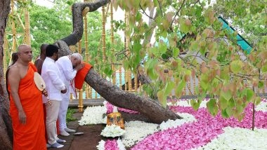 World News | PM Modi, SL President Offer Prayers at Jaya Sri Maha Bodhi Temple in Anuradhapura