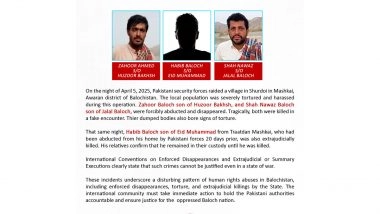 World News | BYC Condemns Extrajudicial Killings of Baloch Youths by Pakistani Security Forces