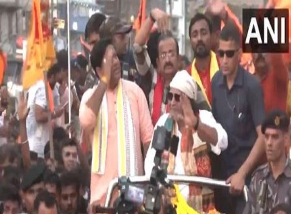 India News | WB: BJP's Sukanta Majumdar, Mithun Chakraborty Attend Ram Navami Shobha Yatra in Barasat