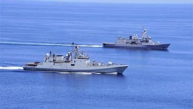 World News | INS Tarkash Undertakes Passex with New Zealand Navy  in Gulf of Aden