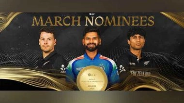 Sports News | Shreyas Iyer Among ICC Men's Player of the Month Nominees for March 2025