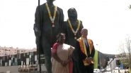 World News | President Droupadi Murmu Pays Floral Tribute to Mahatma Gandhi Statue in Lisbon