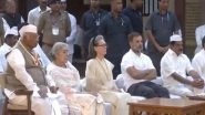 India News | Kharge, Rahul Gandhi, Sonia Gandhi and Other Congress Leaders Take Part in Prayer Meet at Sabarmati Ashram