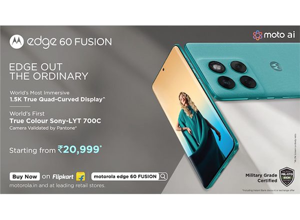 Business News | Motorola Edge 60 FUSION Goes on Sale Today with the World's Most Immersive 1.5K True Quad-Curved Display at Just Rs. 20,999*