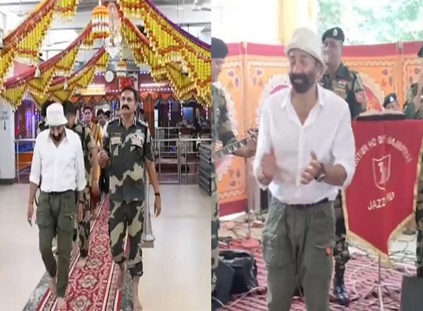 Entertainment News | Rajasthan: Sunny Deol Visits Mateshwari Tanot Rai Mata Temple, Dances with Soldiers to Iconic 'Gaddar' Song