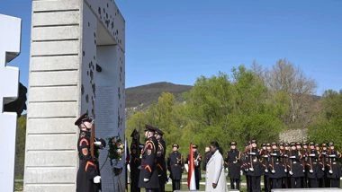 World News | Slovak Republic: President Murmu Pays Tribute at Gate of Freedom Memorial in Bratislava