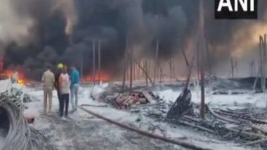 India News | Madhya Pradesh: Fire Breaks out at Pipe Factory in Pithampur Industrial Area of Dhar