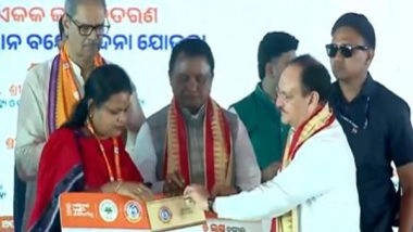 India News | Union Minister JP Nadda Launches AB PM-JAY, Gopabandhu Jan Arogya Yojana in Odisha