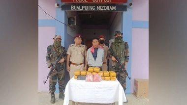 India News | Assam Rifles Seizes 17 Kg of Methamphetamine Tablets in Mizoram, One Myanmar National Held