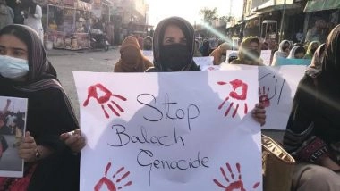World News | Pakistan: Baloch Human Rights Body Holds Protests to Denounce Violence, Unlawful Detention of Leaders