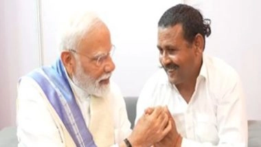 India News | In Haryana, PM Narendra Modi Meets Man Who Vowed Not to Wear Footwear Till Modi Becomes Prime Minister