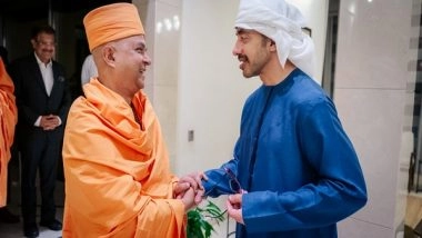 World News | UAE Deputy PM Abdullah Bin Zayed Meets Head of Abu Dhabi BAPS Hindu Mandir