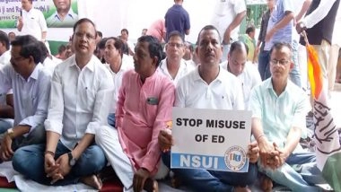 India News | Congress Workers Stage Protests in Bhubaneswar Against Centre over ED's Chargesheet Against Gandhi Family