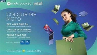 Business News | Motorola Launches Moto Book 60 with Stunning Pantone Colours, Light & Premium Metal Design, Smart Connect & Other Features Starting at Rs. 61,999*