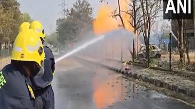 India News | 2 Vehicles Catch Fire After CNG Pipeline Blaze in Gurugram's Sector 52