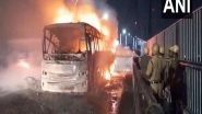 India News | WB: Bus Catches Fire on Vidyasagar Setu in Howrah, None