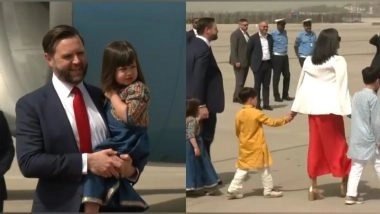 Entertainment News | Kurta Pyjamas and Anarkali - JD Vance's Children Sport Ethnic Wear as They Land in India