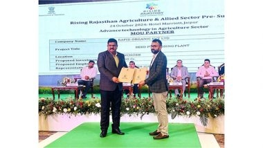 Business News | Rapid Organic Signs MOU Worth Rs.1200 Lakhs with Government of Rajasthan Under 'Rising Rajasthan' Initiative