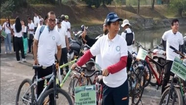 India News | Manipur : Cyclothon Held in Imphal to Mark Earth Day and Promote Climate Action