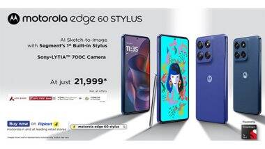 Business News | Motorola Edge 60 Stylus Goes on Sale April 23rd Onwards with Segment's First Built in Stylus with AI Sketch to Image & Other Features at Rs. 21,999*