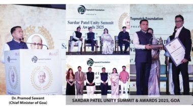 Business News | Topnotch Foundation Acknowledged and Felicitated the Winners of the Sardar Patel Unity Summit & Awards 2025