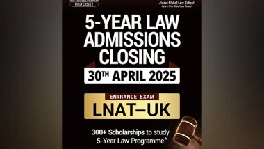 Business News | Jindal Global Law School (JGLS) Admissions Close on 30th April' Students Must Take LNAT-UK Test
