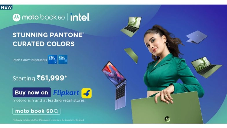 Business News | Moto Book 60 Goes on Sale April 23rd Onwards at Just Rs. 61,999* with Its Stunning Pantone Curated Colours, Premium & Sleek Metal Design