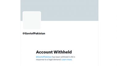 World News | Pakistan Government's X Handle Withheld in India Following Pahalgam Terror Attack