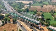 India News | Gujarat: First 100m Span of  2 X 100 M Long Steel Bridge Launched over NH-48 for Bullet Train Project