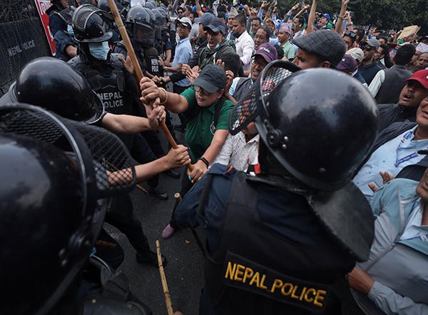 World News | Nepal's Agitating Teachers Clash with Police on 26th Day of Protest, Dozens Injured