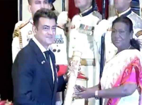 Entertainment News | Actor Ajith Honoured with Padma Bhushan, His Family Attends Prestigious Ceremony