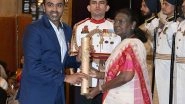 Sports News | Ravichandran Ashwin Conferred Padma Shri by President Droupadi Murmu