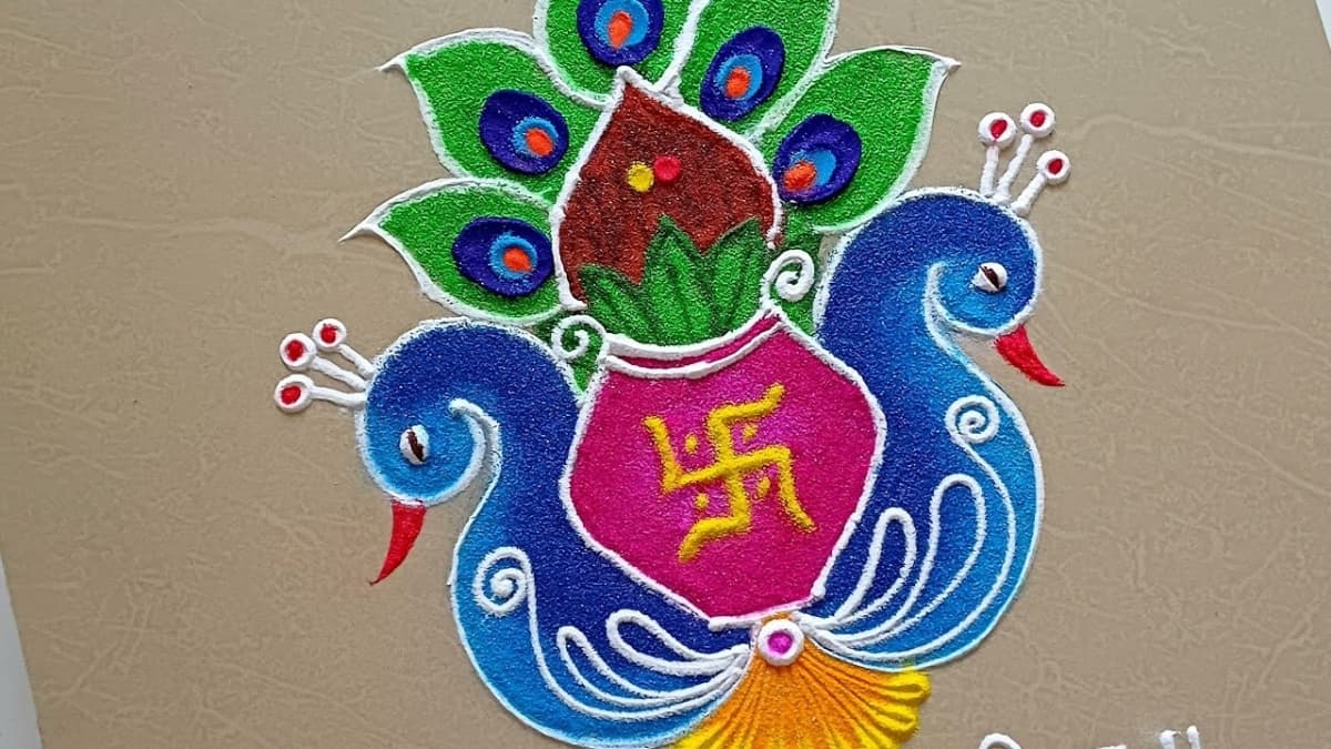 Explore Rangoli designs that can be created swiftly yet add vibrant charm to your Akha Teej celebrations. Explore Rangoli designs that can be created swiftly yet add vibrant charm to your Akha Teej celebrations.