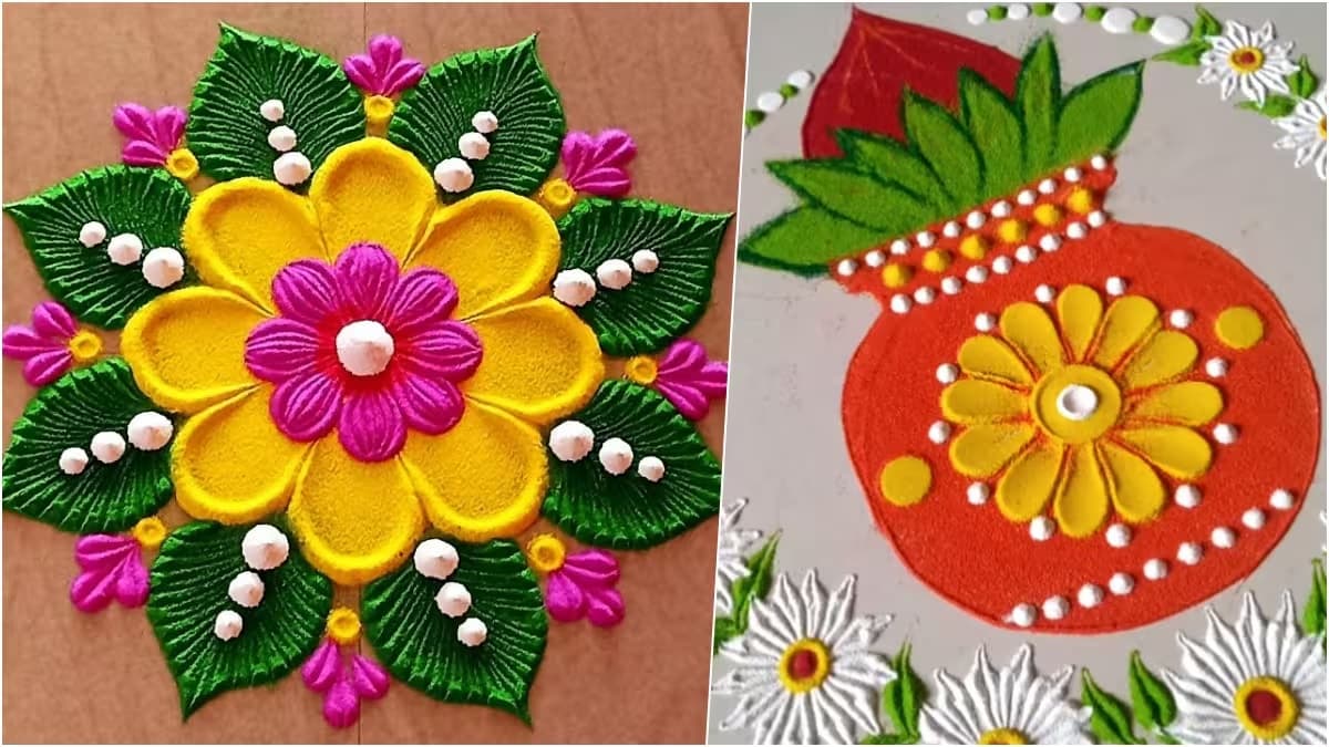Get inspiration for creating lovely Rangoli using readily available household items for Akha Teej. Get inspiration for creating lovely Rangoli using readily available household items for Akha Teej.