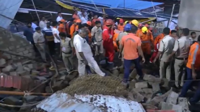 Visakhapatnam Wall Collapse: 7 Killed After Rain-Soaked Wall Collapses During Chandanotsavam Festival at Sri Varaha Lakshmi Narasimha Swamy Temple in Andhra Pradesh; Rescue Operations Underway (Watch Videos)