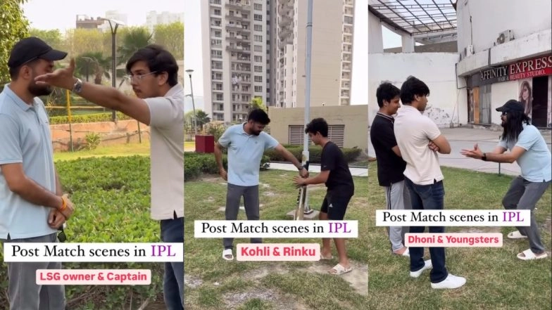 Fan Recreates IPL 2025 Post-Match Scenes, Performs Hilarious Mimicry of MS Dhoni, Sanjiv Goenka, Virat Kohli and Others (Watch Video)