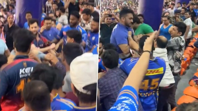 Fight Breaks Out Between Spectators at Delhi's Arun Jaitley Stadium During DC vs MI IPL 2025 Match, Video Goes Viral