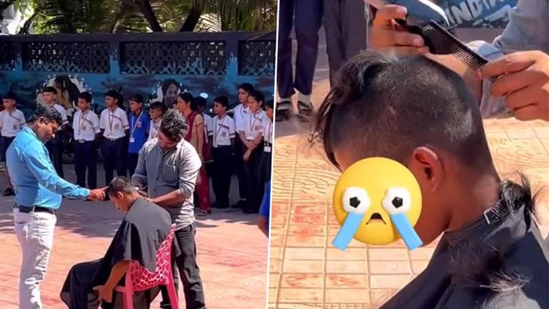 ‘Gen-Z Haircut Not Allowed’: Mira-Bhayandar School Prema Laxman Vidyalaya Calls Barber to Tonsure Heads of Students With Fashionable Haircuts, Viral Video Sparks Mixed Reactions