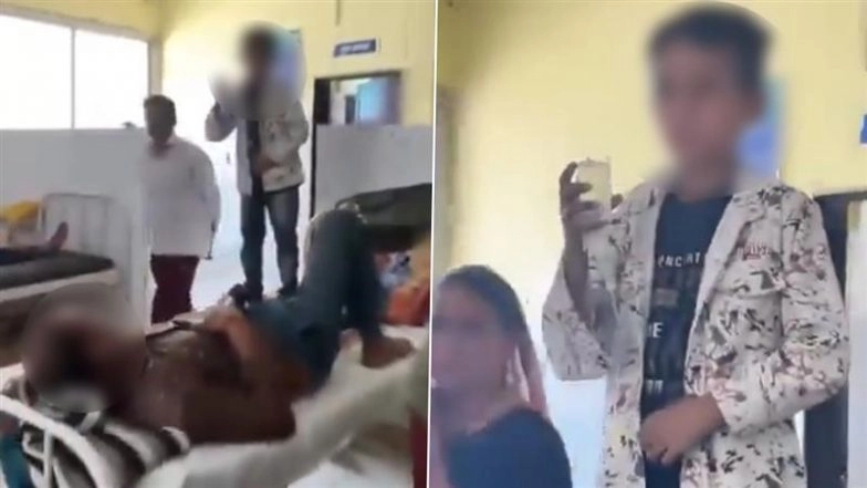 Madhya Pradesh Shocker: Child Forced To Hold Glucose Bottle for Ailing Father at Tikamgarh District Hospital Due to Unavailability of Drip Stand, Probe Ordered After Video Goes Viral