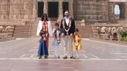 JD Vance, Usha Vance Arrive in India: In First Stop During Visit, US Vice-President, Second Lady Visit Akshardham Temple in Delhi (See Pics and Videos)