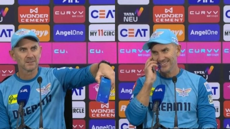 Head Coach Justin Langer Answers Journalist's Mother's Phone Call During Press Conference After LSG vs MI IPL 2025 Match, Video Goes Viral