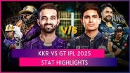 KKR vs GT IPL 2025 Stat Highlights: Shubman Gill, Bowlers Secure Comfortable Victory for Gujarat Titans