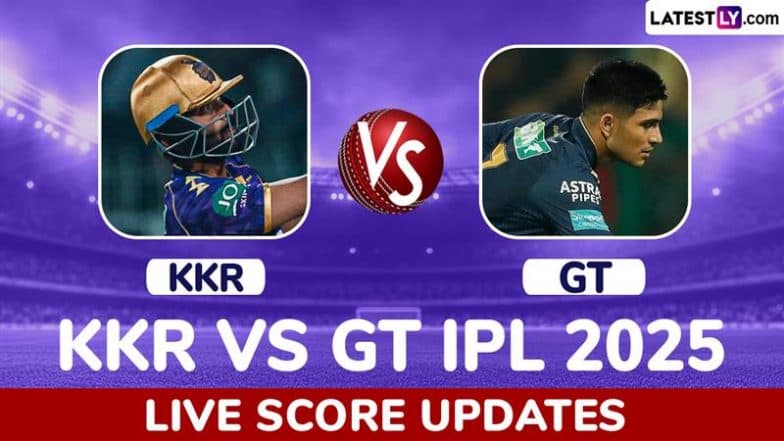 GT 89/0 in 10 Overs | KKR vs GT Live Score Updates of IPL 2025: Sai Sudharsan, Shubman Gill Continue Steady Partnership