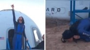 Blue Origin-Katy Perry Flight to Space: Singer Kisses Ground After Returning to Earth (Watch Video)