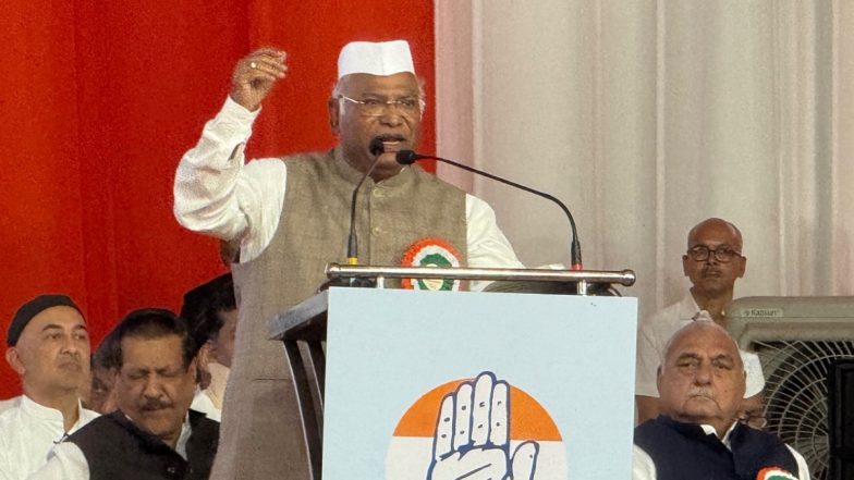 Mallikarjun Kharge Slams Modi Government at Congress Session in Ahmedabad