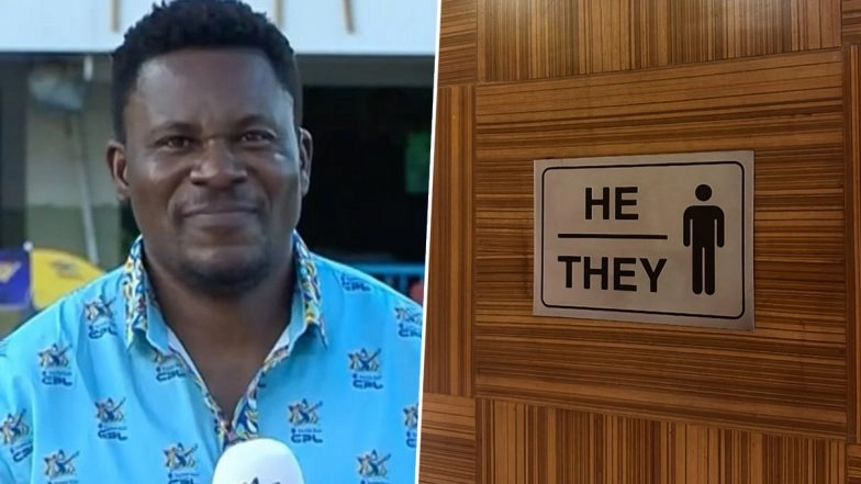 IPL 2025 Commentator Mpumelelo 'Pommie' Mbangwa Shares Pic of Unusual 'He/They' Toilet Sign, Kevin Pietersen Reacts (See Post)