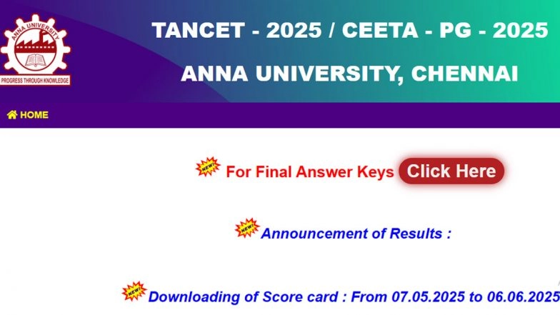 Anna University To Release TANCET Result 2025 on April 24 at tancet.annauniv.edu