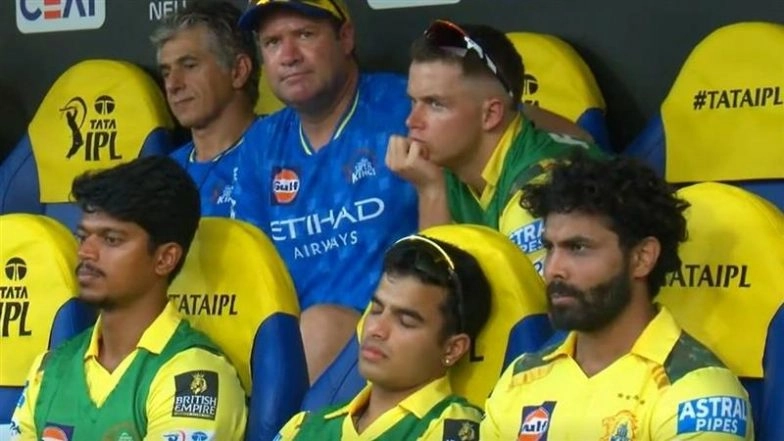 Vansh Bedi Spotted Napping In Chennai Super Kings Dug Out During Second Innings of CSK vs DC IPL 2025 Match, Fans React